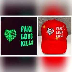 Glow & the drak Red Trucker